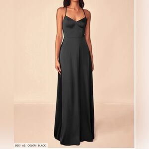 Azazie Black Satin Dress